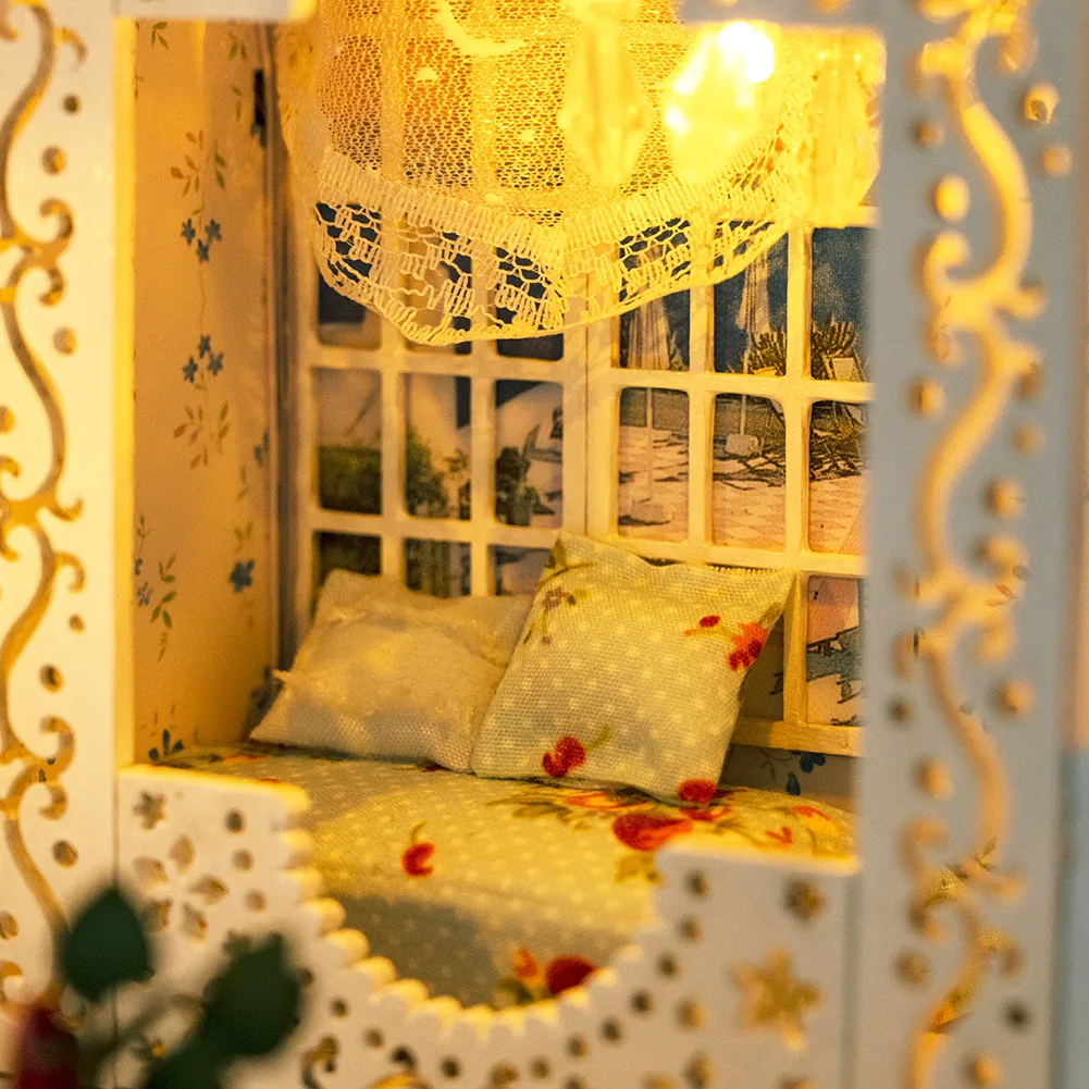 مجموعة بيت الدمى الكلاسيكية من Fairy Tale Princess Dream DIY، منزل مصغر رائع مصنوع يدويًا، هدية إبداعية للفتيات #4