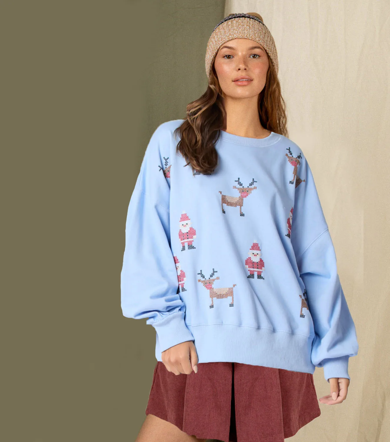 BKLD New Autumn And Winter Women Clothing Christmas Party Wear Fashion Sequined Decoration Round Neck Pullover Sweatshirts