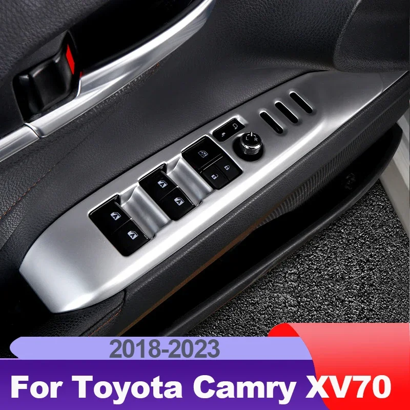 

For Toyota Camry XV70 2018- 2021 2022 2023 Interior Accessories Car Window Glass Lift Switch Panel Armrest Decoration Trim Cover