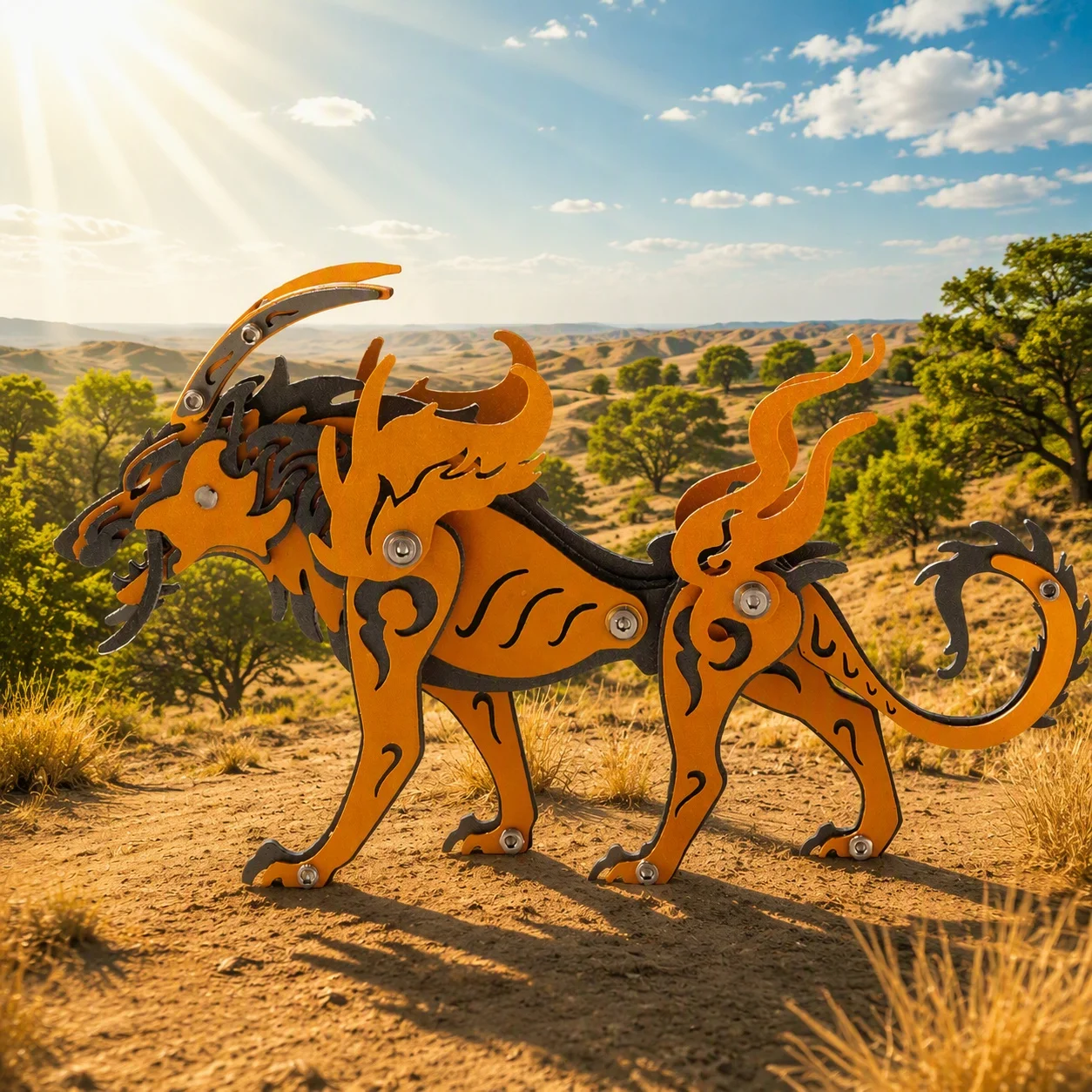 MOKR Wolf King 3D Metallpuzzle Kinderspielzeug Denkspiel-Puzzles für Erwachsene DIY-Modellbausätze Weihnachtsgeschenke Bildungstraining