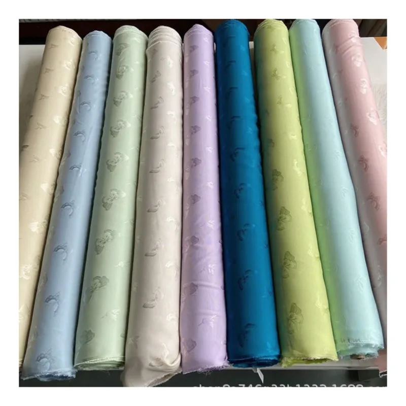 Full-hole silk flower-patterned fabric perforated Chinese-style clothing Hanfu cheongsam