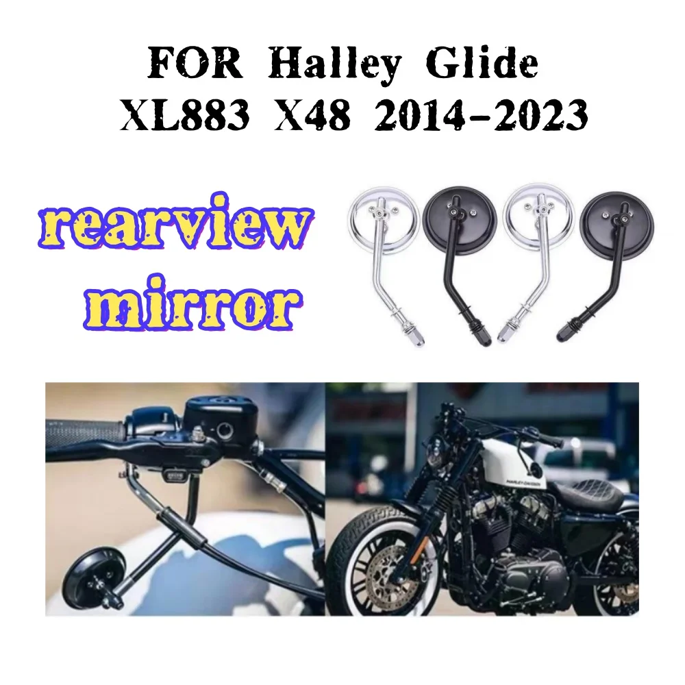 

Black Round Motorcycle Rearview Side Mirrors For Harley Softail Dyna Bobber Chopper Sportster XL1200 XL883 Tour Glide FLT