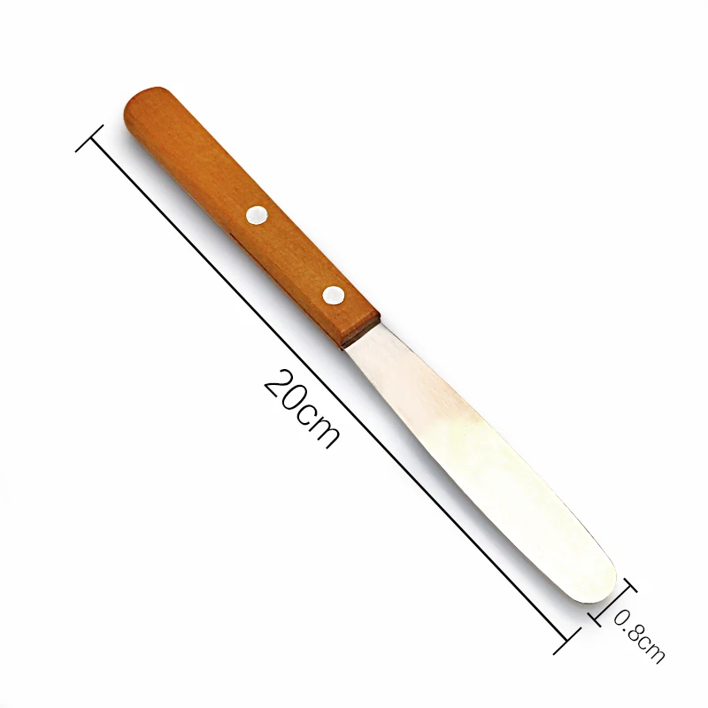 

1pc Dental Spatula Gypsum Wooden Handle Knife Metal Spatula Plaster Mixing Knife For Dental Lab