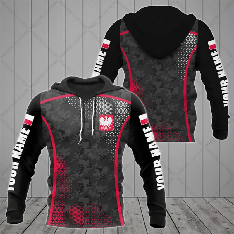 Nazwa własna polska czaszka koszulka bluzy z kapturem koszule Unisex luźne bluzy luźny pulower swetry typu oversize Streetwear