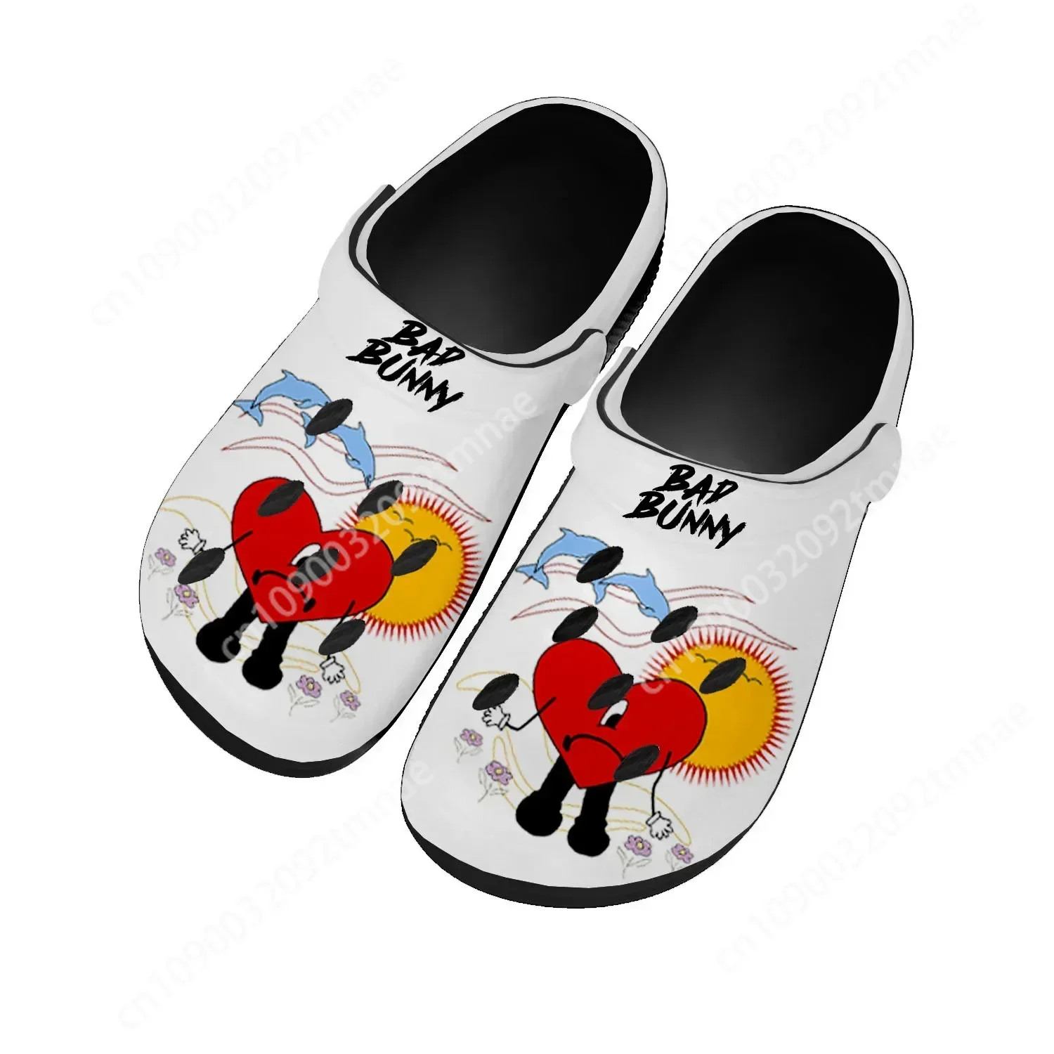 

Bad Bunny Hot Hip Hop Rapper Home Clogs Custom Water Shoes Mens Womens Teenager Shoes Garden Clog Breathable Beach Hole Slippers