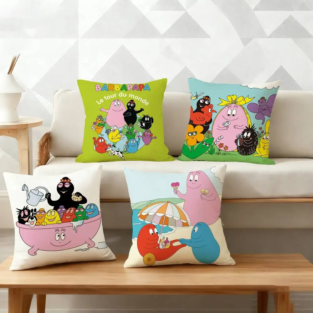 

Cute Cartoon B-Barbapapa Pillow Case Pattern Printed Pillowcase For Living Room Sofa Cushion Cover