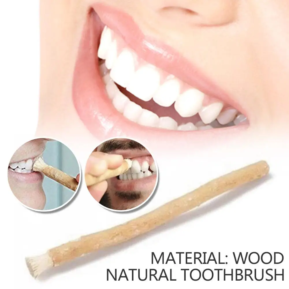 Paquete de 2 cepillos de dientes naturales portátiles Miswak Siwak Misvak Miswaak dientes tradicionales Arak blanqueador de viaje cepillo de dientes Manual nuevo