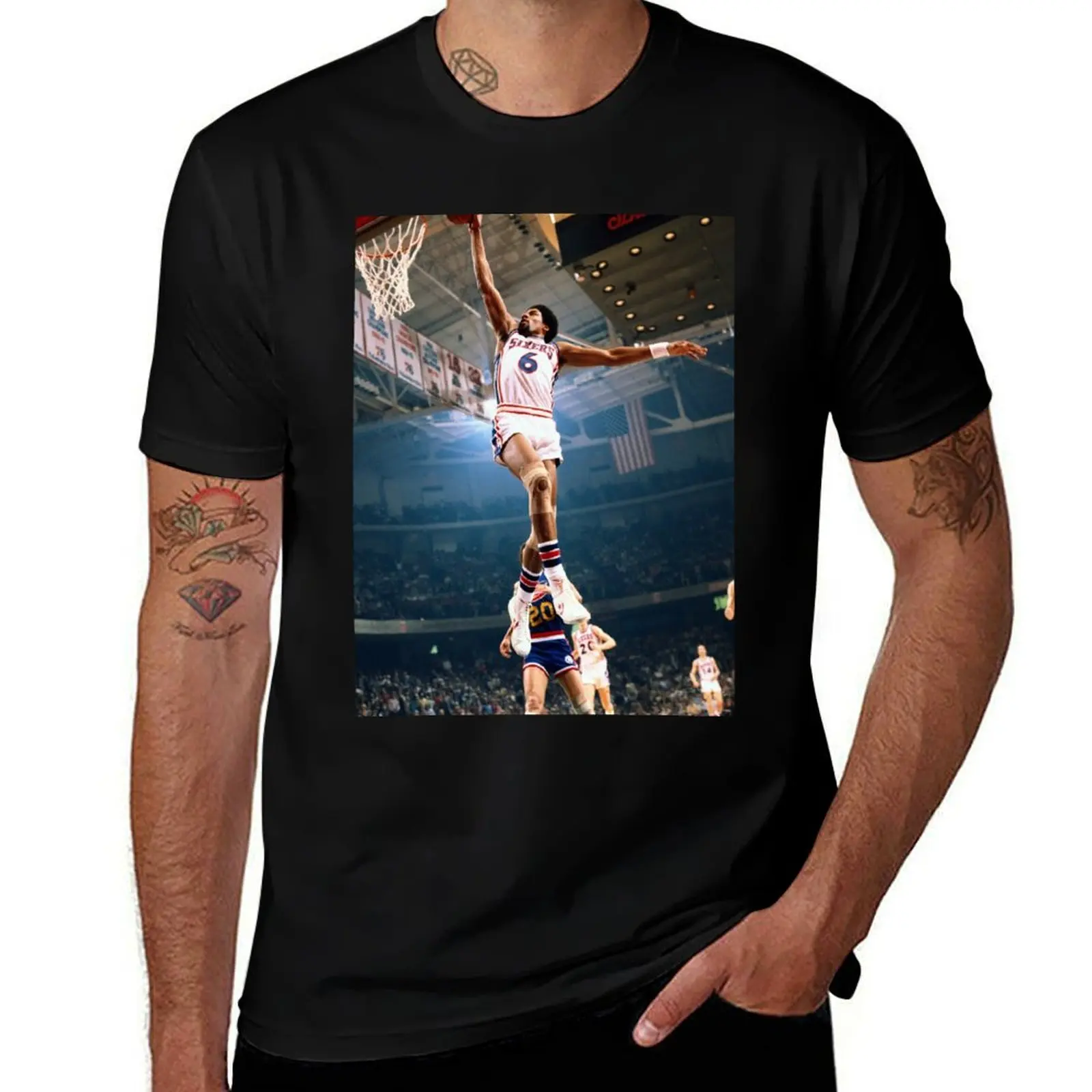 

Dr J Dunk , Dr j Cradle Dunk T-Shirt Large Size Basic Casual T-Shirt