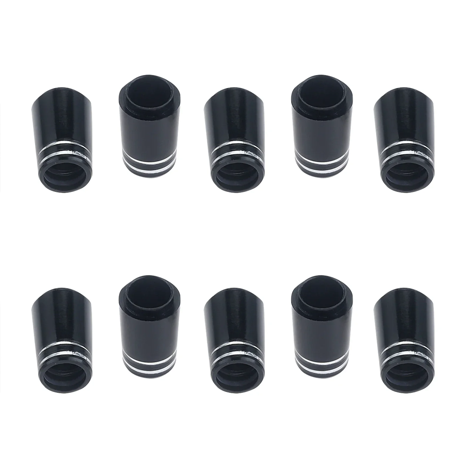 

10Pcs Tip Size 0.370 Plastic Golf Ferrules Sleeve Ferrule with Two Silver Ring 9.4x22.04x13.6mm for Iron Club Shafts Accessories
