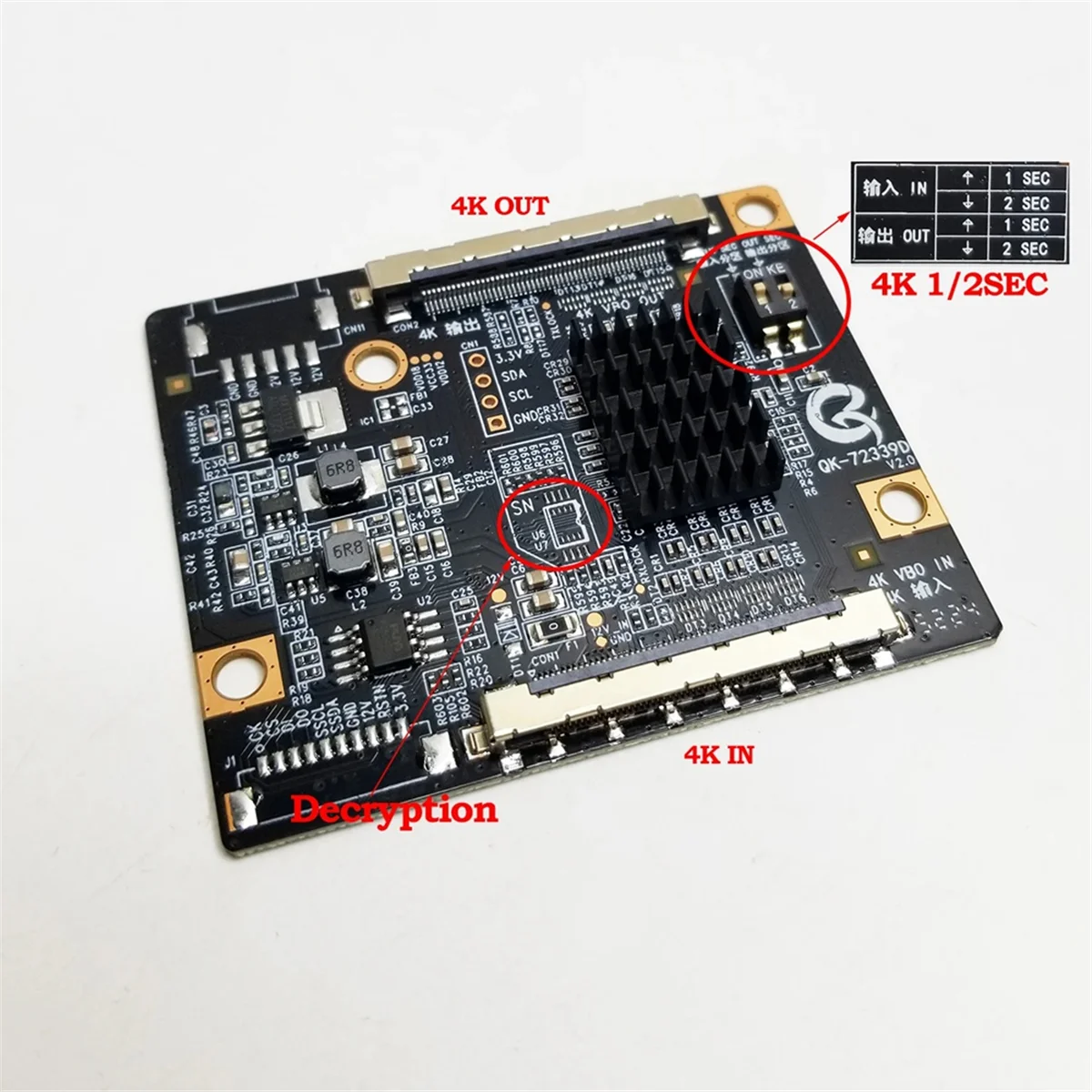 2025 New- QK-72339D Upgraded Version Adapter Board Solves 4K LCD Screen Partition Problem 4K LCD TV Partition Modification