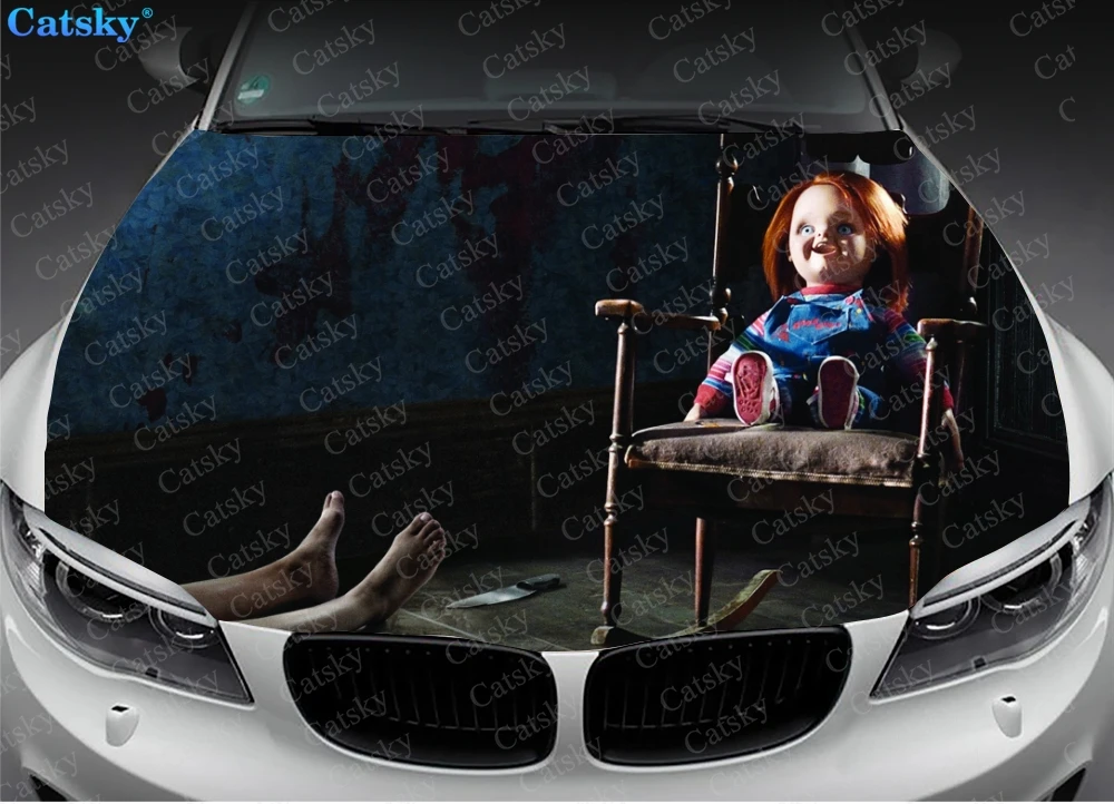 Chucky Horror movies Car hood decal vinyl sticker graphic wrap decals graphic engine stickers suitable for most vehicles