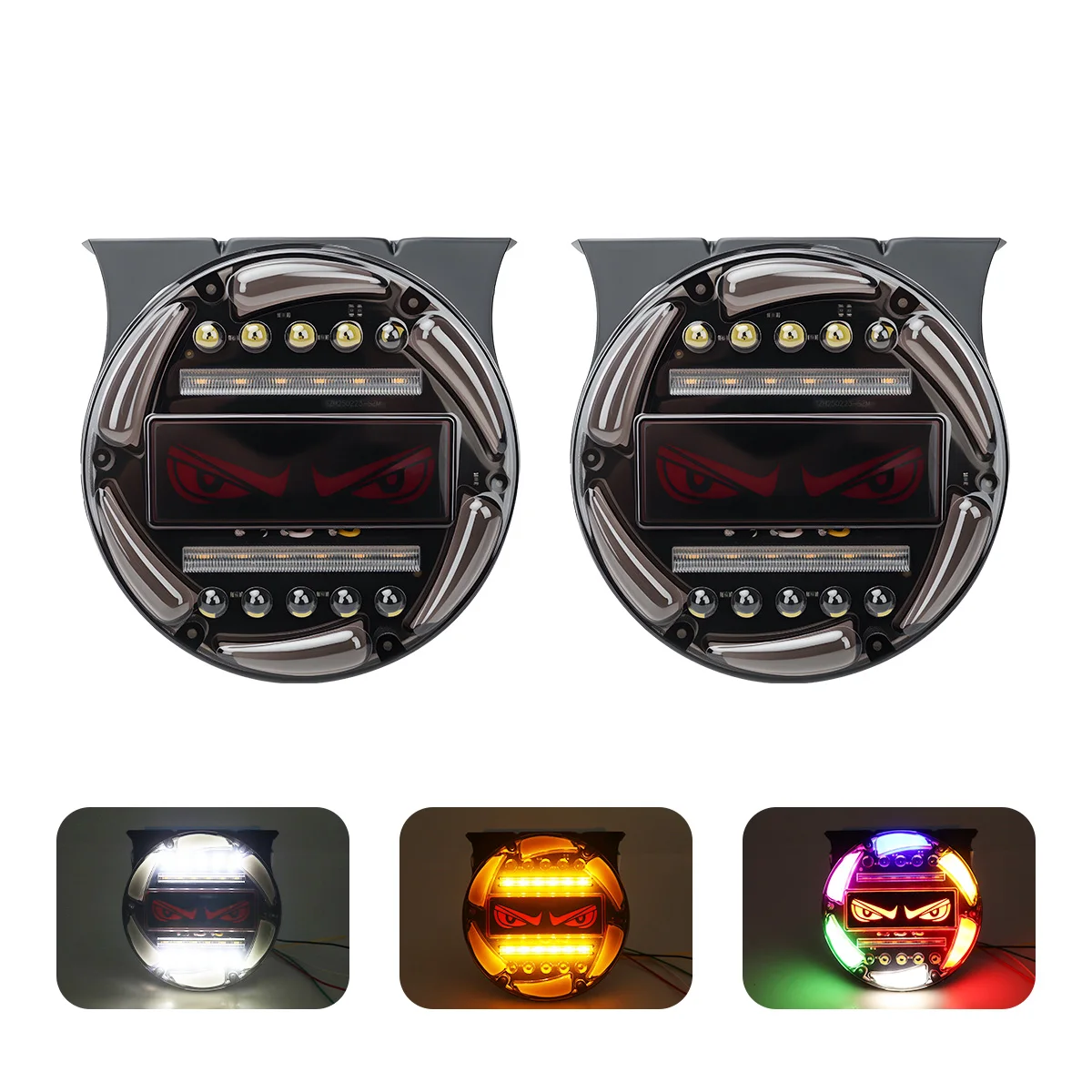 Truck Devil Eye Light Multi Mode Strobe Lights Dynamic For Demon Eye Light for Trucks 12 24V ABS Accent Road Side Glow