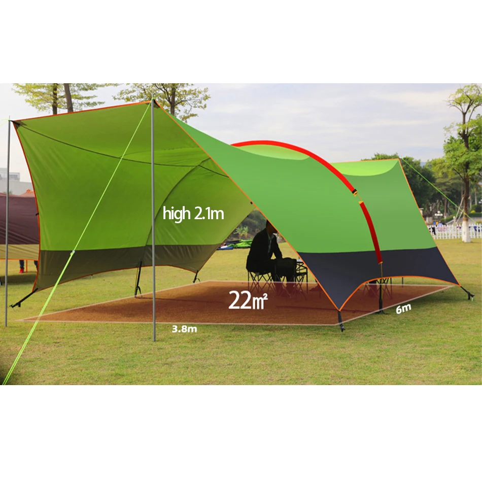 Large Outdoor Canopy Tent Sunscreen Waterproof Anti-storm Rain Thickening Family Picnic Beach Awning Camping Barbecue Pergola