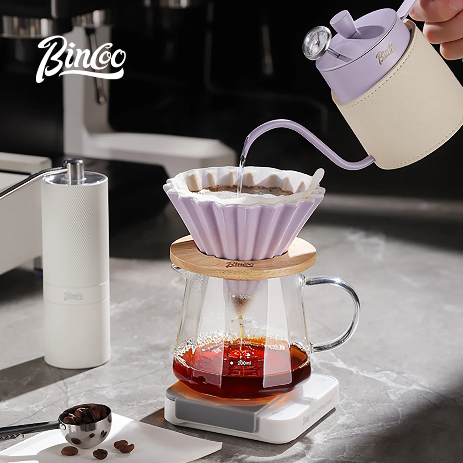 

BINCOO Coffee Filter Cup Reusable Ceramic Dripper Funnel Coffee Maker for 1-2 Cups Hand Brew Espresso Pot and Machine Coffeeware