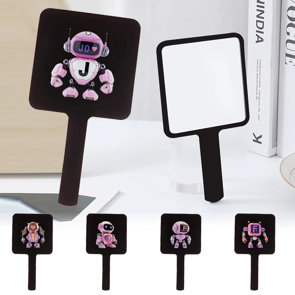 

Portable Square Beauty Mirror Lightweight Beauty Tools Suitable for Women Robot Initial Name 26 Letters Pattern