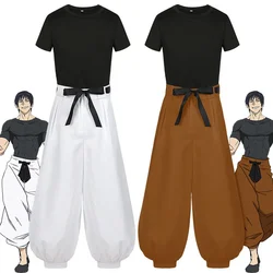 LOUN-Costume de Cosplay Jujutsu JJK Manga Anime Fushigflats Toji Satoru Gojo Perruque T-shirt Pantalon Rose Filet Hallow