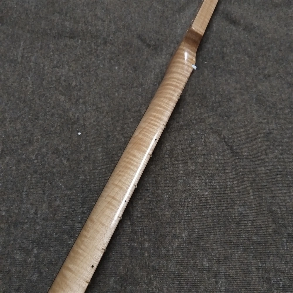 22-Fret-Heel-Verstellung, einteiliger Ahorn-E-Gitarrenhals, glänzende Lackierung, Holzfarbe, Gitarrenteile – Detail 3