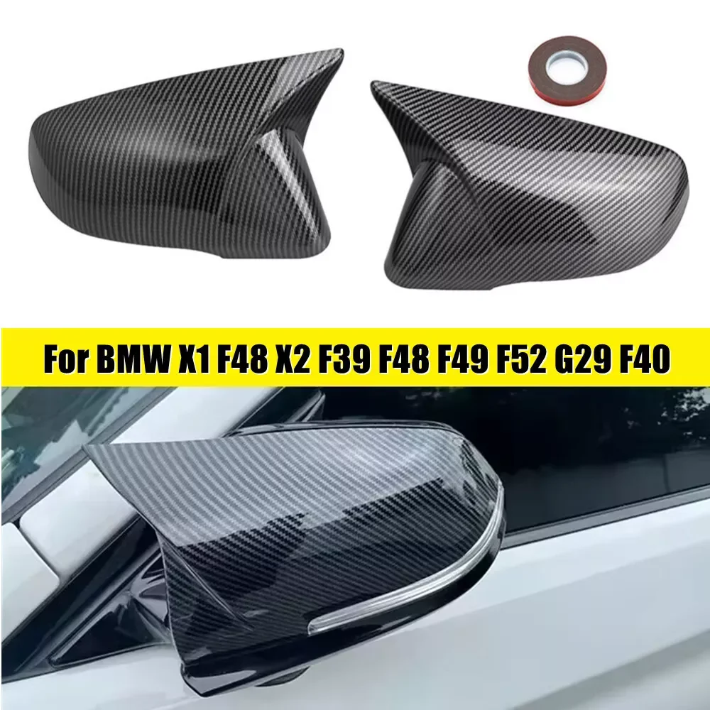

Add on Glossy Black Side Wing modified Rearview Mirror Cover caps For BMW X1 F48 X2 F39 Z4 G29 2GT F45 F46 F52 F40 Toyota Supra