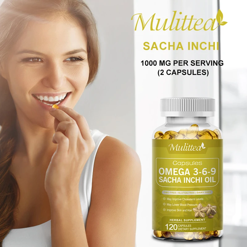 Mulittea Sacha Inchi Omega 3 Capsules Helps Gut Health Brighten skin colour Inflammation and Joint Eye Heart Bone Healthy