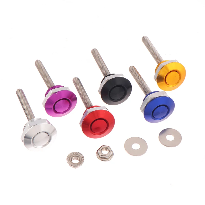 Universal 25mm Car Push Button Bonnet Hood Pin Lock Clip Kit Quick Release Latch Engine Bonne Exterior Parts