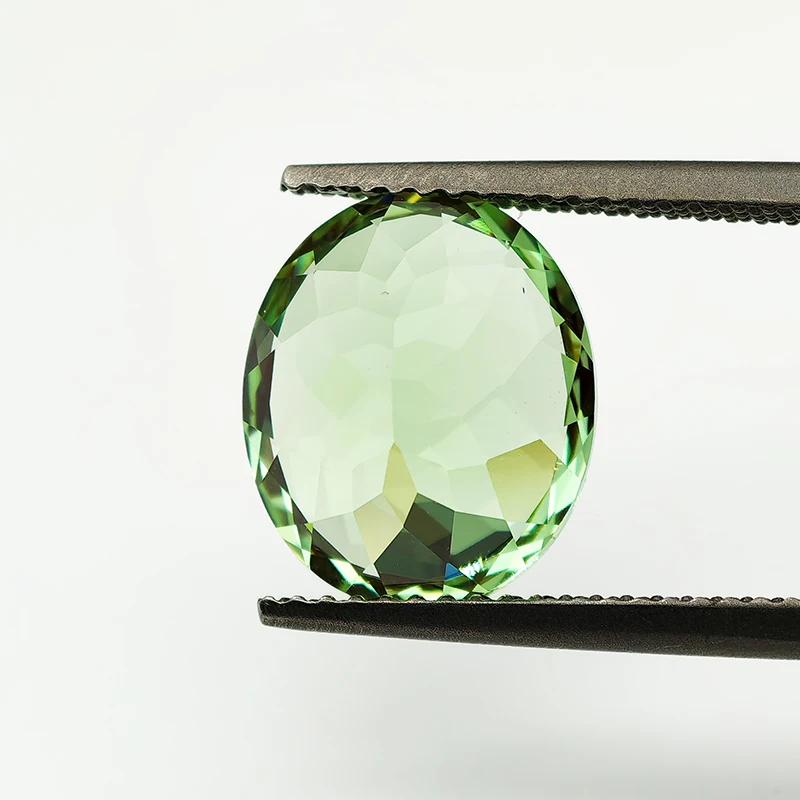 Picture 6: Light Green Yttrium Aluminium Garnet Loose Gemstone Oval Cut Lab Diamonds YAG Stones for Jewelry Making