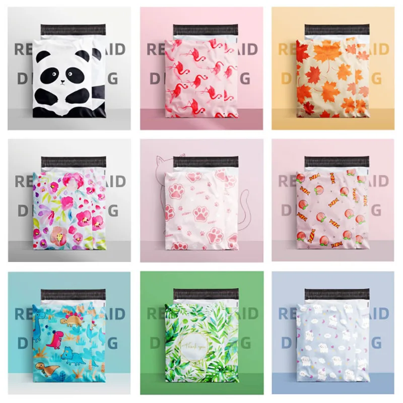 10PCS 100% PE Plastic Mailing Bag Poly Mailer T-shirt Skirt Pants Bra Books Towel Xmas Gifts Shipping Express Print Pouches