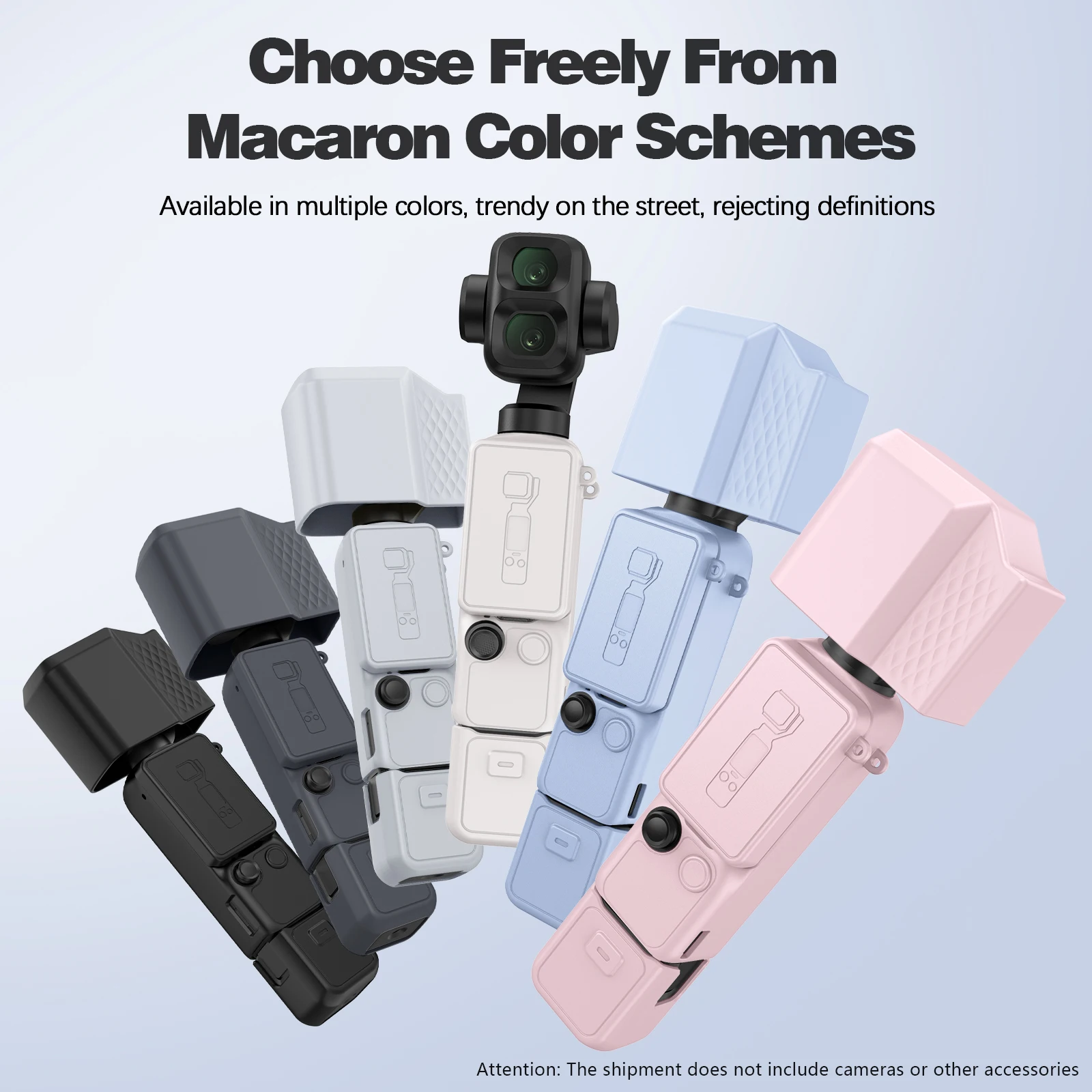 Protective Cover for DJI Pocket 4 Pro Silicone Skin Friendly Dustproof Shockproof Precise Cutouts Washable with Lanyard