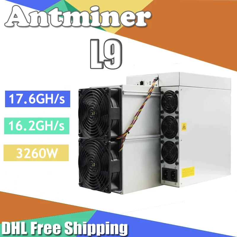 Bitmain Antminer L9 16.2Gh 17.6Gh 3260W LTC Miner Dogecoin Mining Machine Asic Crypto Hardware