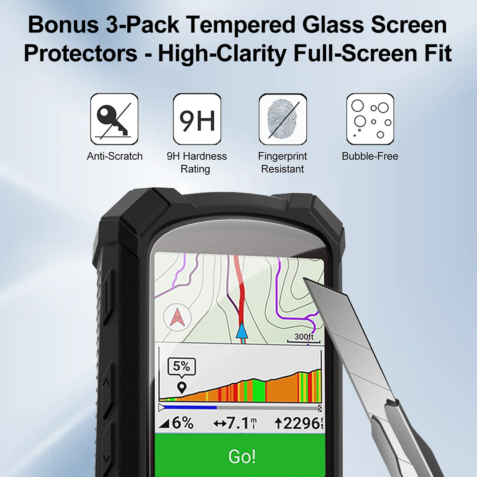 Shockproof Silicone Case for Garmin Edge 540 840 Solar GPS Cycling Computer Cover + 1 Pear Screen Protector + Lanyard Accessory