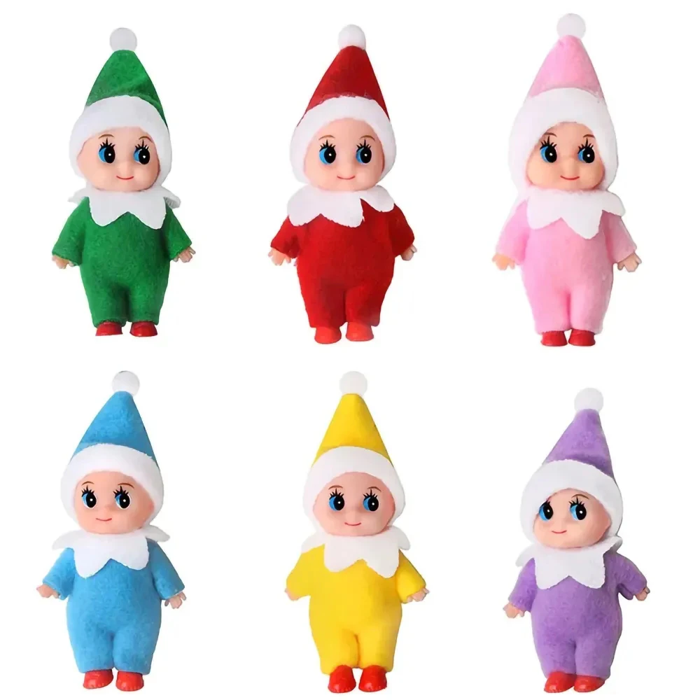 Christmas Baby Elf Doll Pendants Xmas Tree Oranments Merry Christmas Decor Noel Happy New Year Natal Kids Gifts Felt Doll Toy