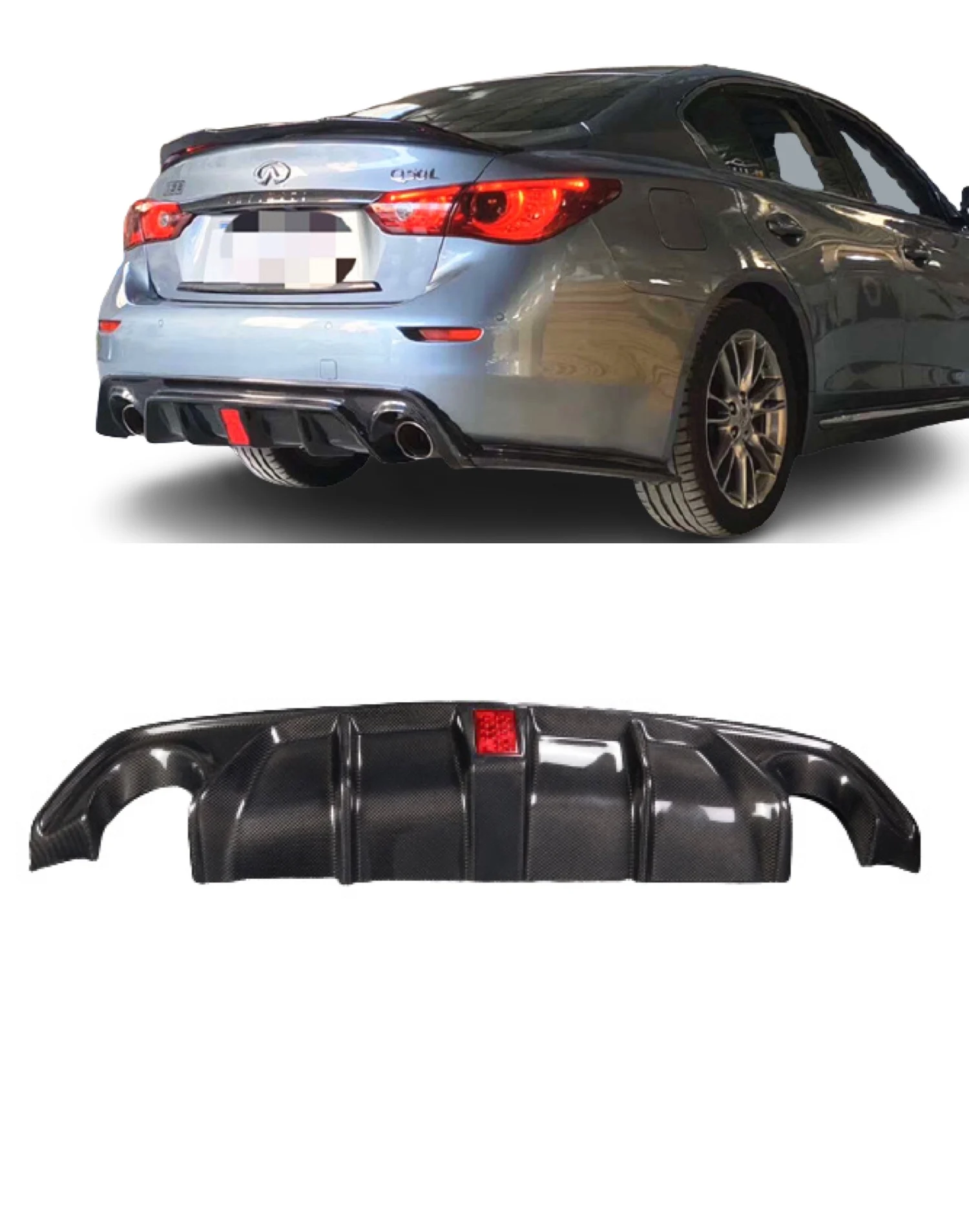 

High Quality Car Parts Carbon Fiber Body Kit Rear Diffuser Rear Bumper Lip For Infiniti Q50 Perfect Fitment