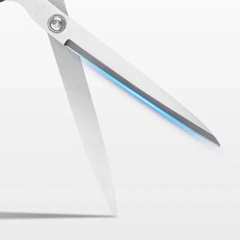 Korean Style Stainless Steel Kitchen Shears - Precision BBQ Scissors for Steak, Chicken, Fish, Duck & Restaurant Use