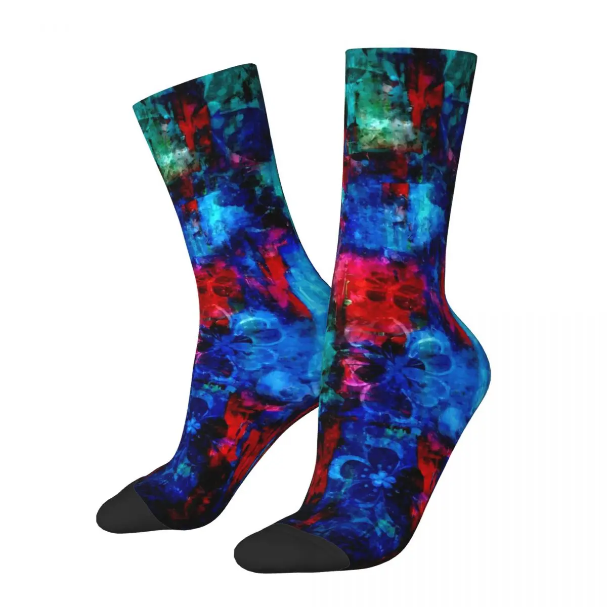 Colorful Paint Splatter Stockings Women Men Abstract Print Socks Breathable Leisure Socks Autumn Outdoor Non Slip Pattern Socks