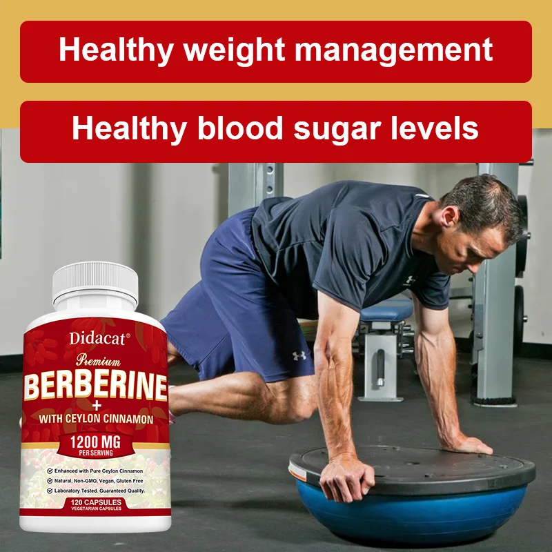 Premium Berberine+Ceylon Cinnamon 1200 Mg-Supports Blood Sugar and Cholesterol Health,Boosts Immune System,Promotes Heart Health