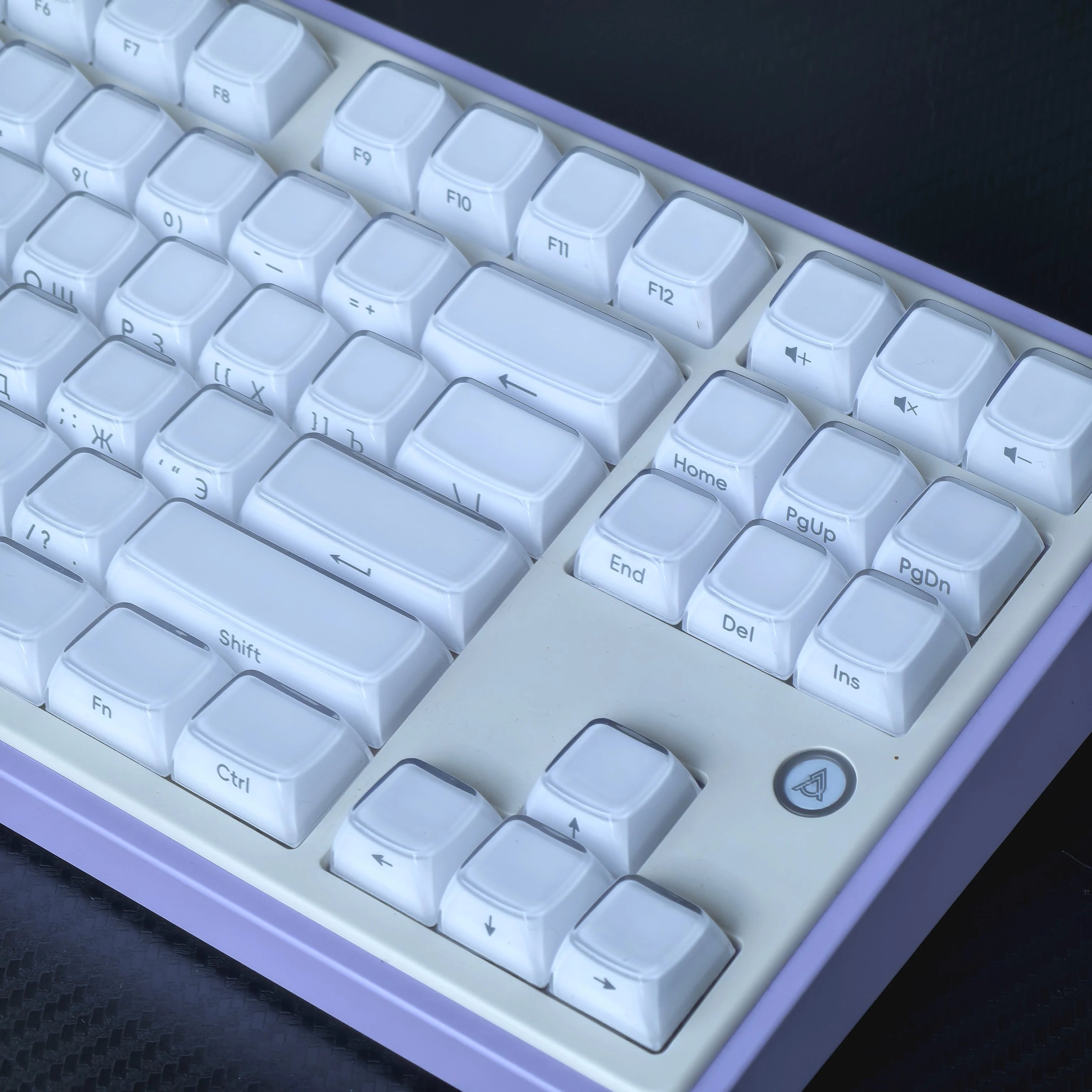 Korean Jelly White Keycap 113Keys Russian English Keycap Pc Oem For Aula F75/F99 Diy Mechanical Keyboard Crystal Hangul Keycap view 5