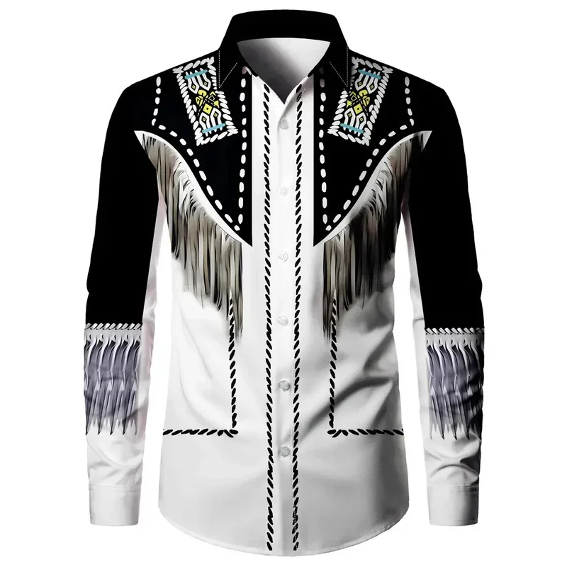 Men's 3D Printed Pattern Shirt Long Sleeve Shirt Collar Clothing Casual Comfort Street Outdoor Fashion Design