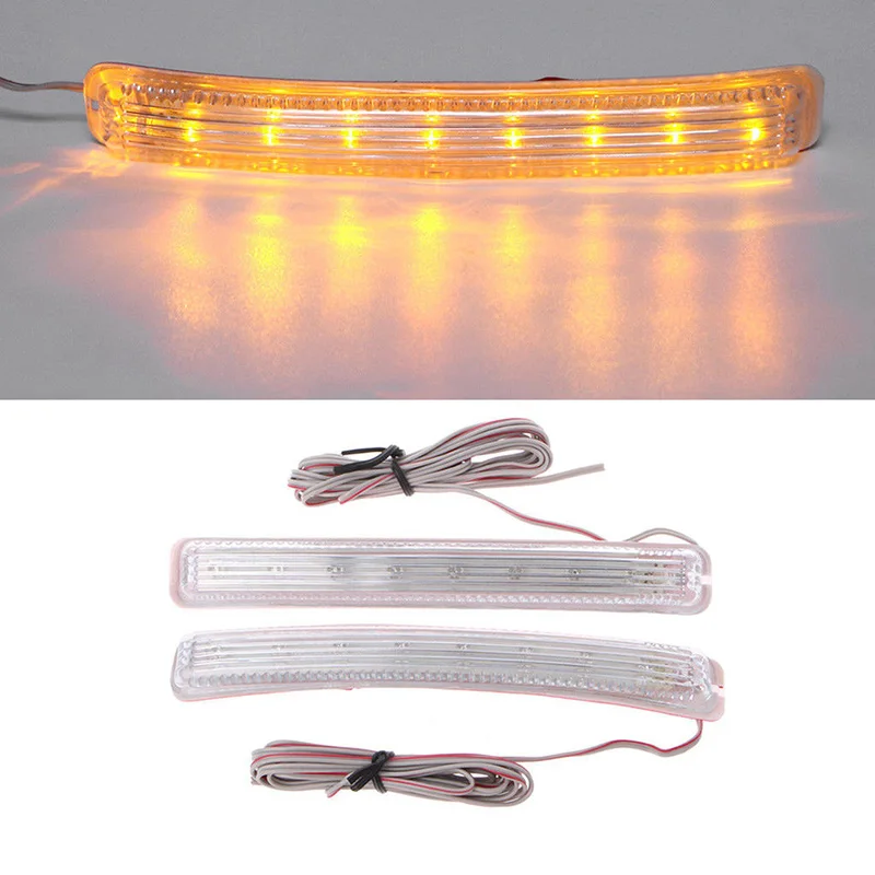 New·2Pcs Universal Soft Amber 9 SMD12V LED Car Rearview Mirror Indicator Lamp Light·