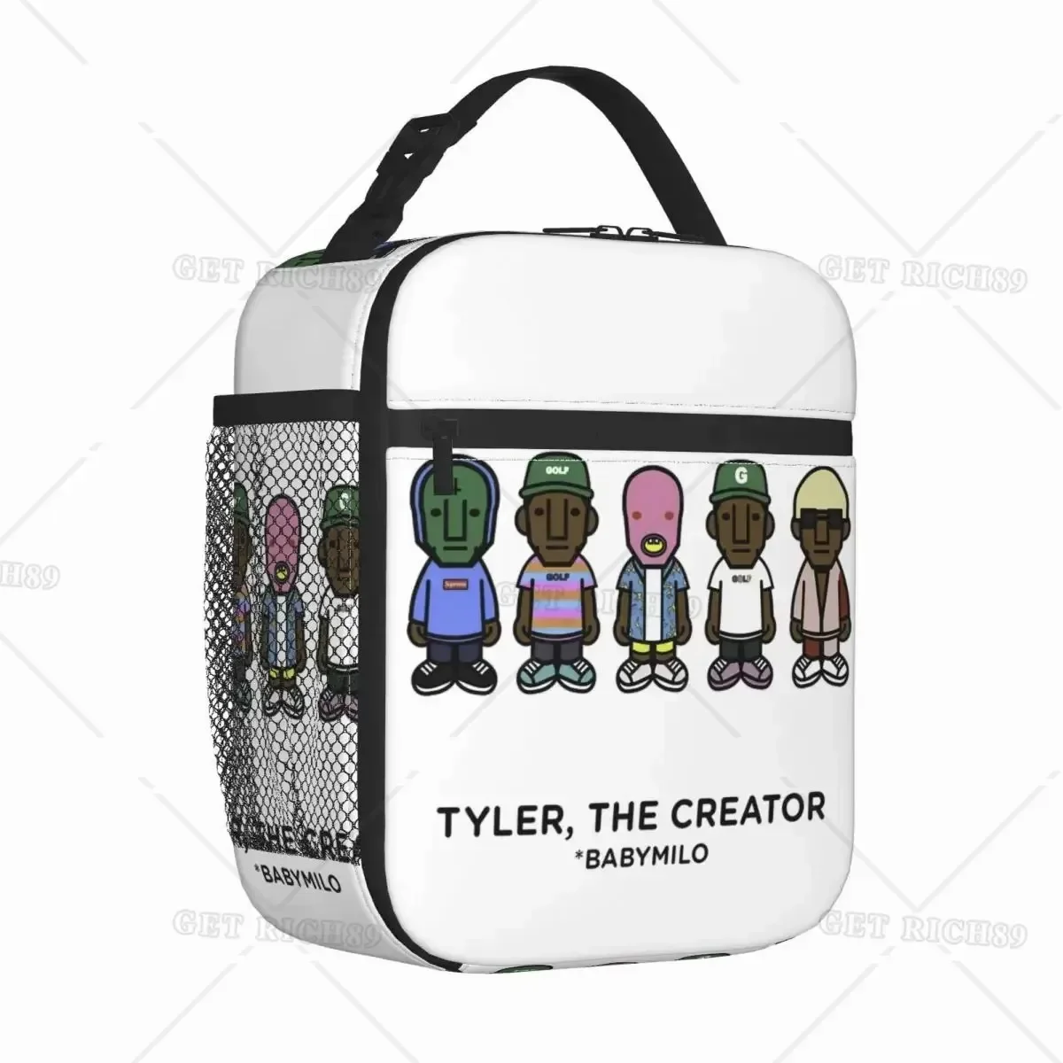 

Contracted Pattern White/black Background Insulated Lunch Bag for Children Storage Food Box All Season Cooler Thermal Bento Box