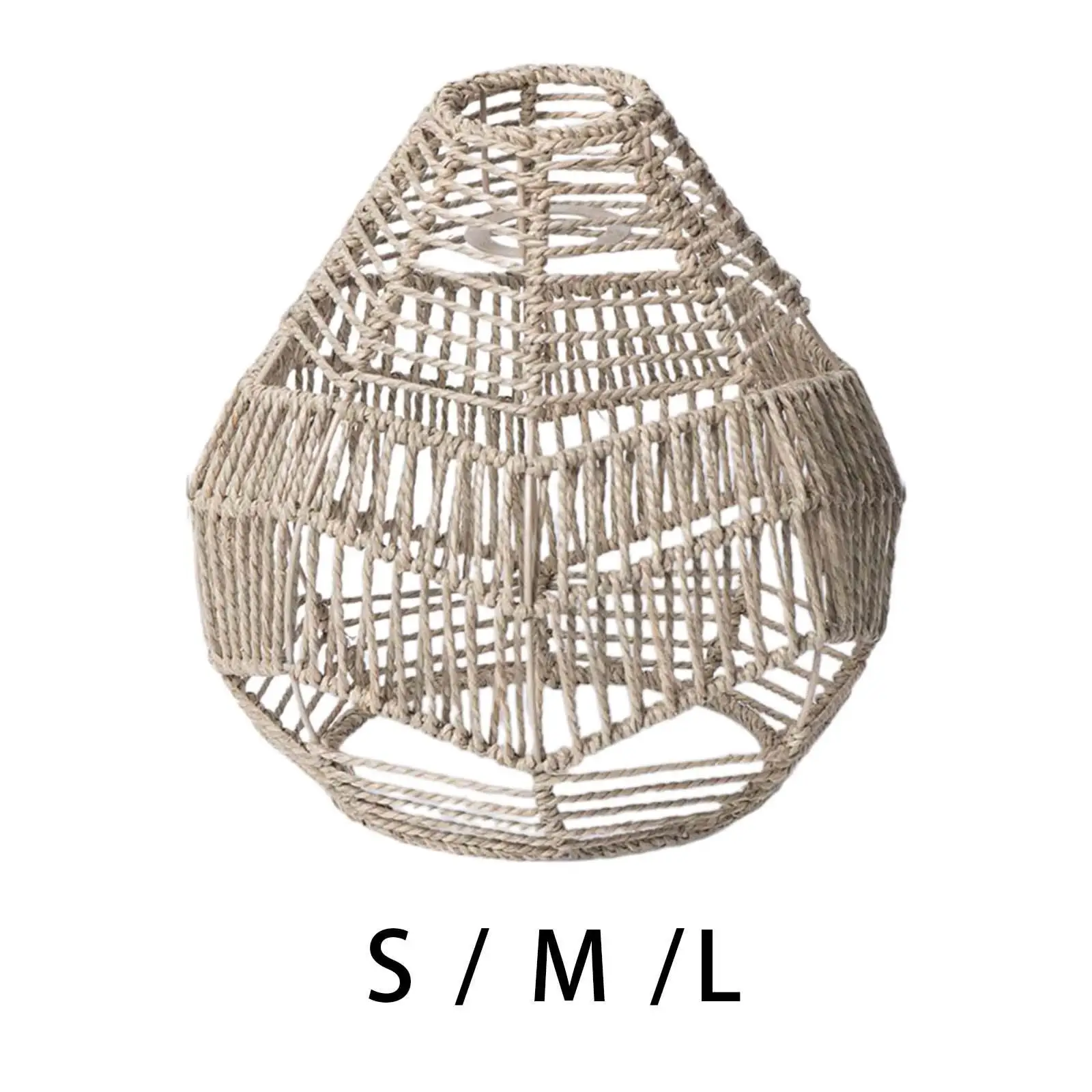 Pendant Lamp Shade Woven Rope Lampshade Decorative Handmede Chandelier Cover Vintage for Cafes Bedroom Teahouse Kitchen Decor