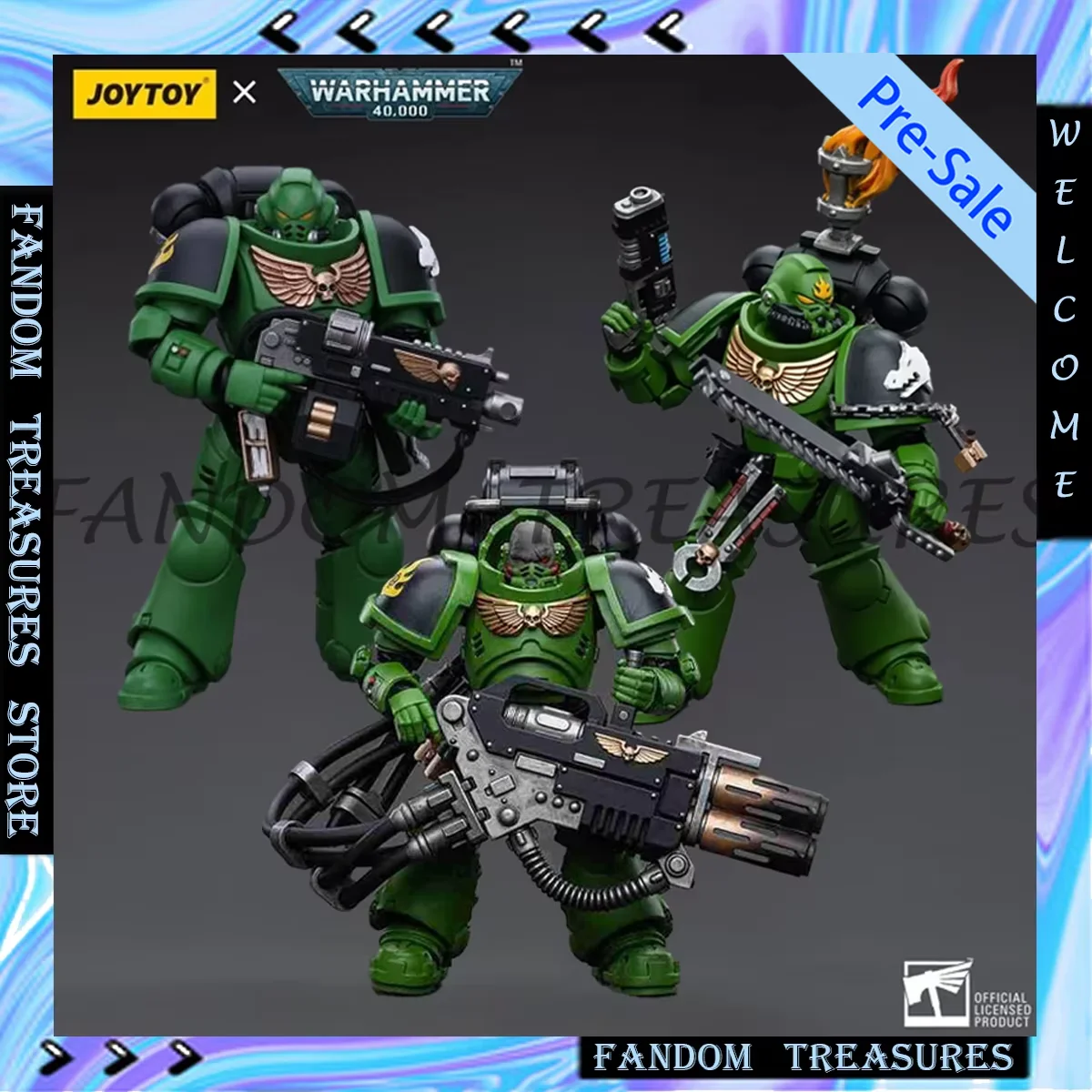 JOYTOY 1/18 Action Figurine Warhammer 40K Salamanders Eradicators Brother Xavak Anime Figures Statue Collection Model Decor Toys