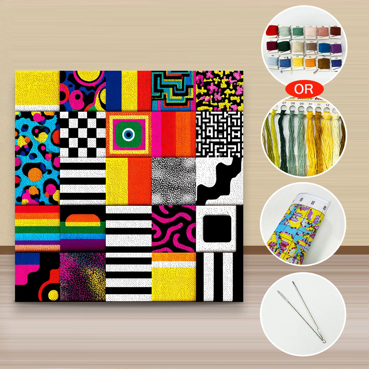 1 Stück, 50 x 50 cm / 19,69 Zoll, 11CT/14CT Kreuzstich-Set, DIY-Stickset als Geschenk zum Valentinstag, für Festivals, Landschaftsmotiv. – Detail 4