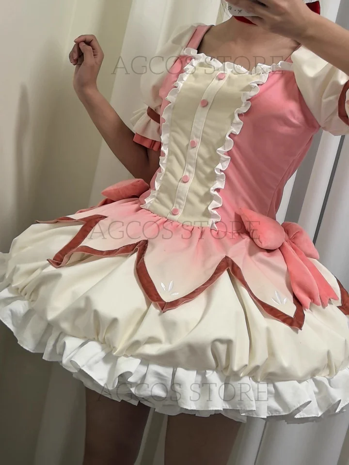 AGCOS Customized Kaname Madoka Cosplay Costume Anime Puella Magi Madoka Magica Christmas Outfits Dress Costumes Cosplay view 4