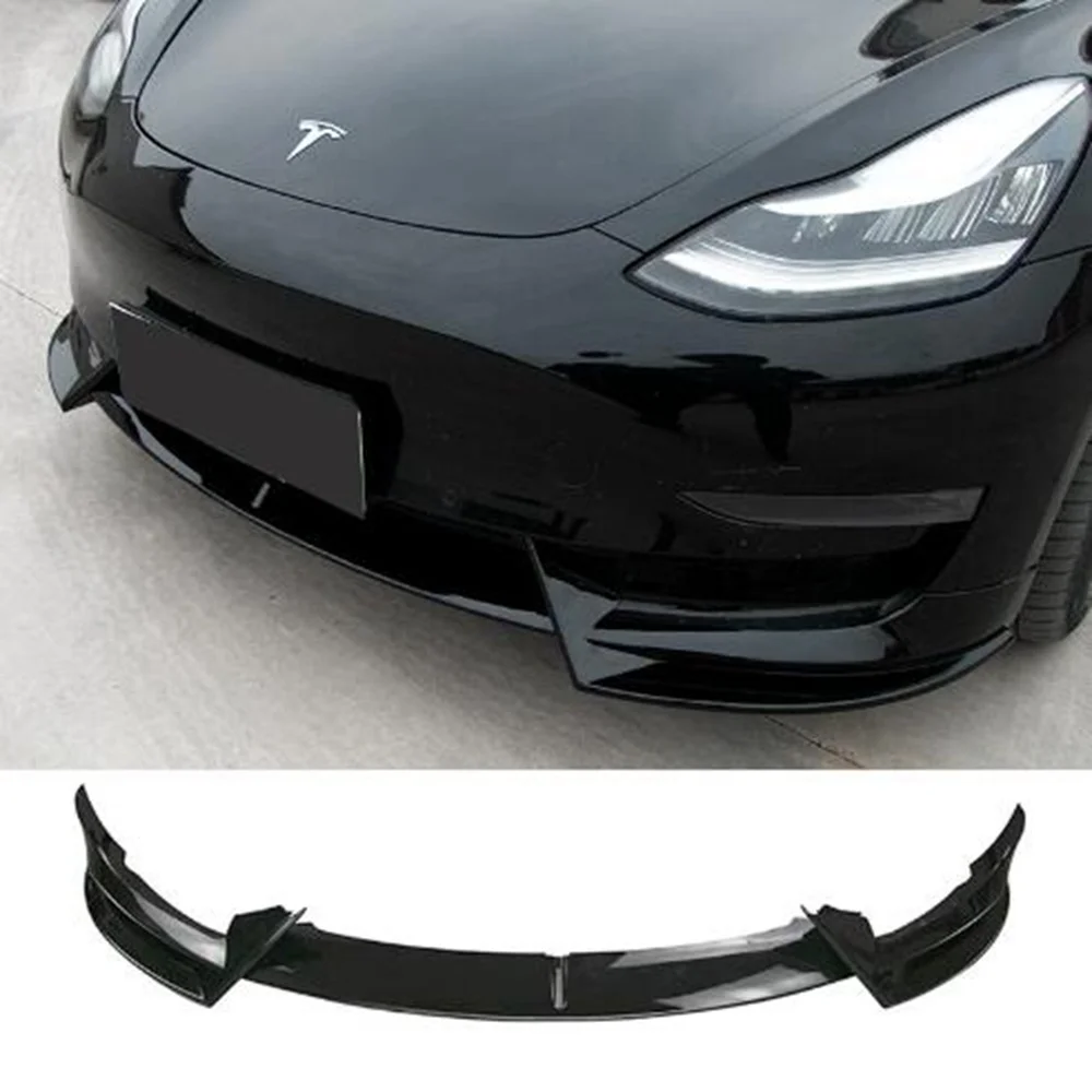 For 2021- 2023 Tesla Model Y Model3 Deflector Front Bumper Lip Chin Guard Trim Styling Cover Modified Body Kit Diffuser Accessor