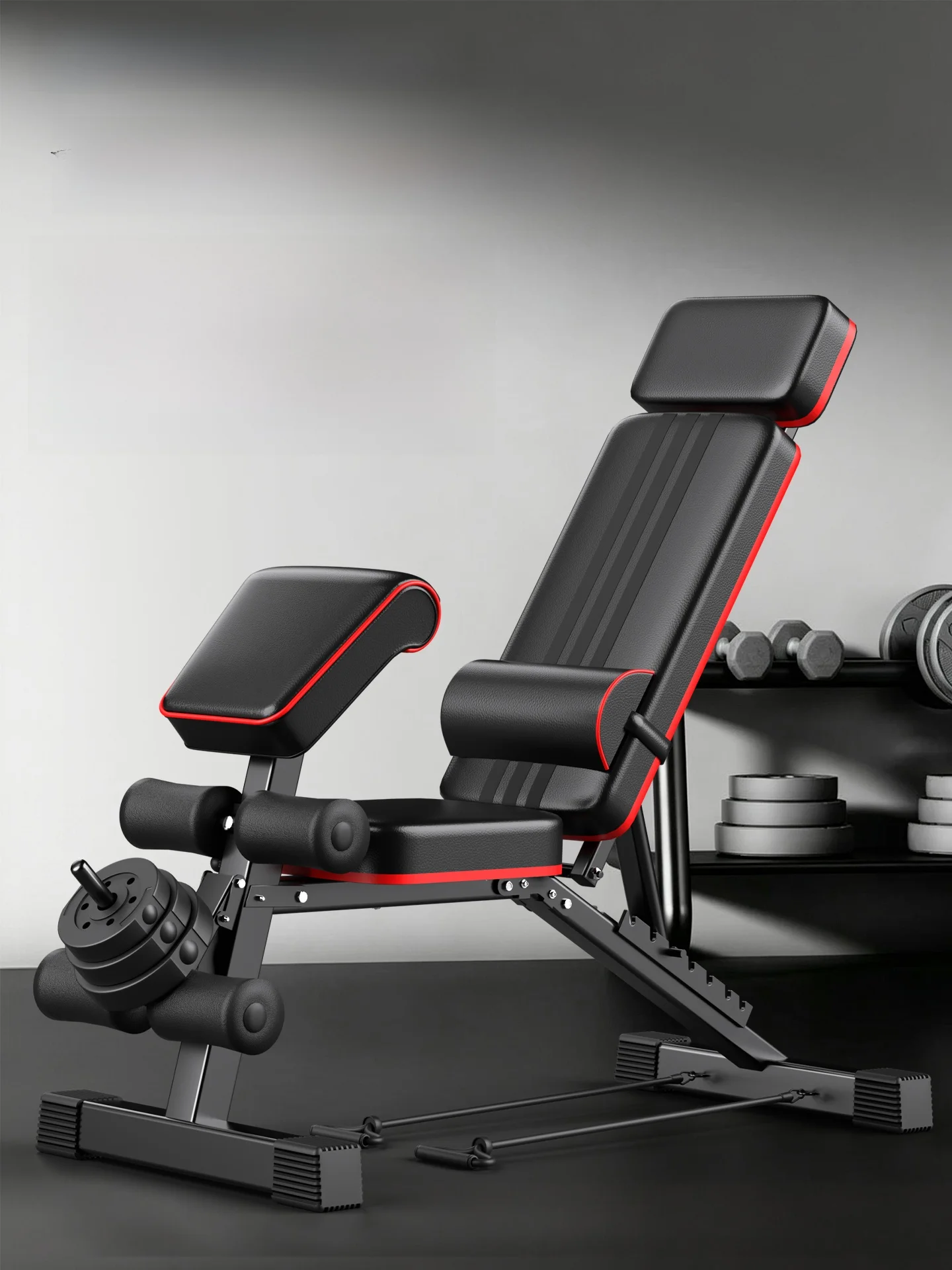 banc-de-musculation-multifonction-pour-hommes-equipement-de-fitness-a-domicile-pour-exercices-abdominaux-et-pompes-avec-barre-d'halteres-integree
