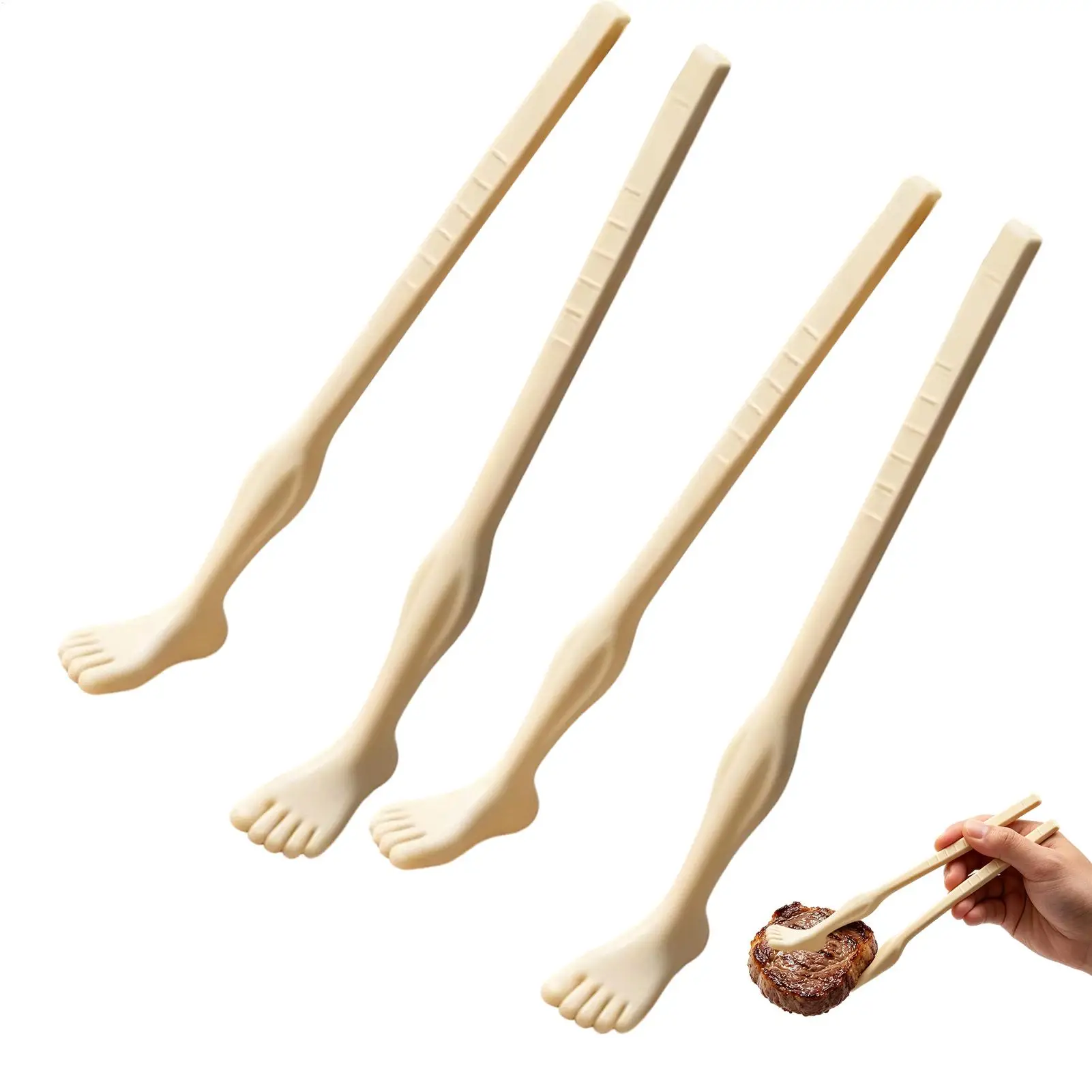 Creative Feet Chopsticks 2 Pairs Humorous Non Slip Reusable Funny Dinner Utensils Adults Families Friends Women Men Kids