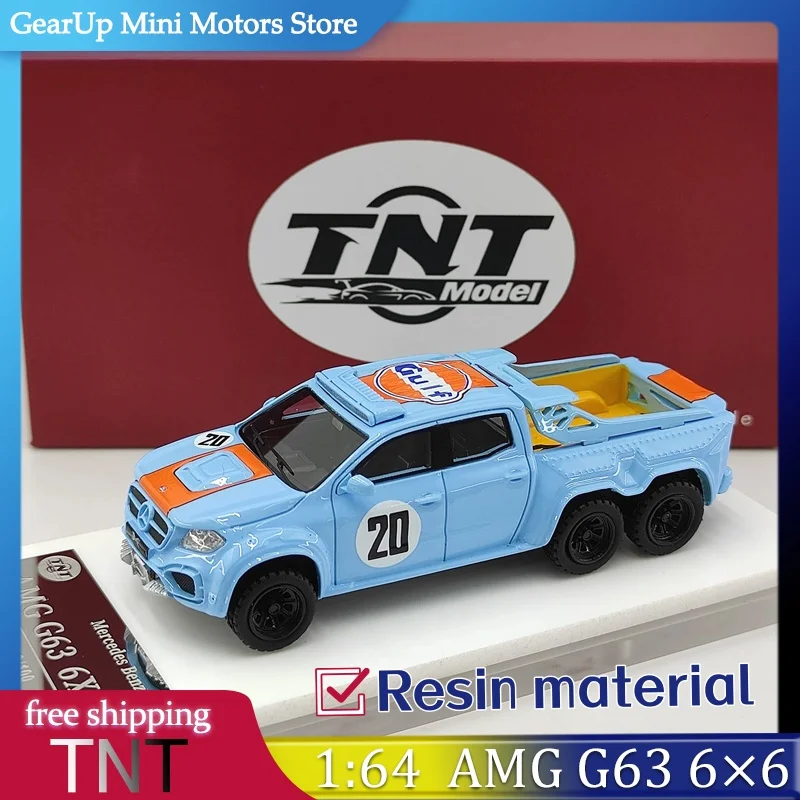 

TNT 1:64 Benz AMG G63 6x6 Pickup Gulf Livery Resin Diecast Model Car Toy Limited Edition Collectible for Display Christmas Gift