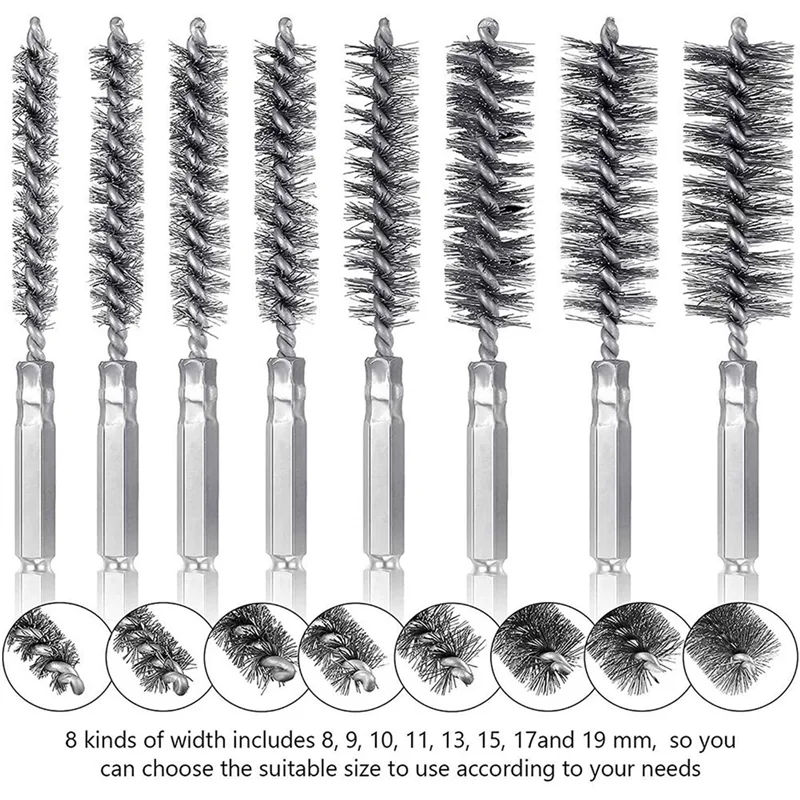 

B28C-16Pcs Wire Brush Drill Bit Set With 1/4 Inch Hexagon Shank Steel Wire Twisting Brush,Suitable For Drilling Percussion A