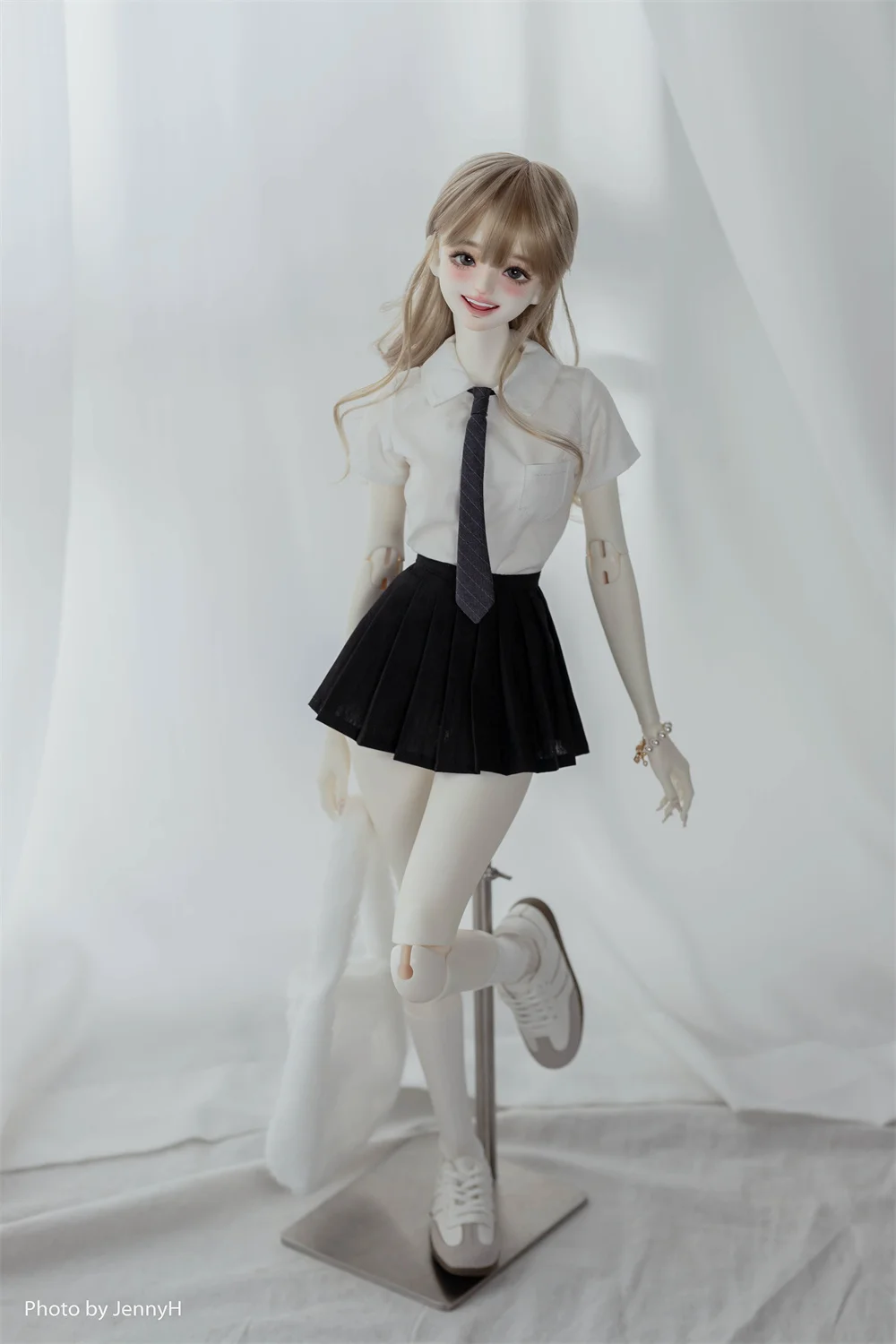 BJD Doll Clothes Girls White Basic Shirt Black Short Skirt 1/4 1/6 Youth Cute Toys Gifts Elegant Dress Set BJD Doll Accessories