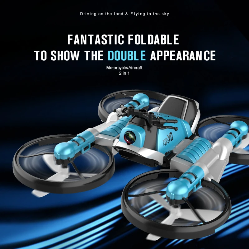 2025 mini drone 2 em 1 dobrável rc motocicleta câmera hd gesto de mão helicóptero ao ar livre indoor quadcopter brinquedo menino presente aniversário