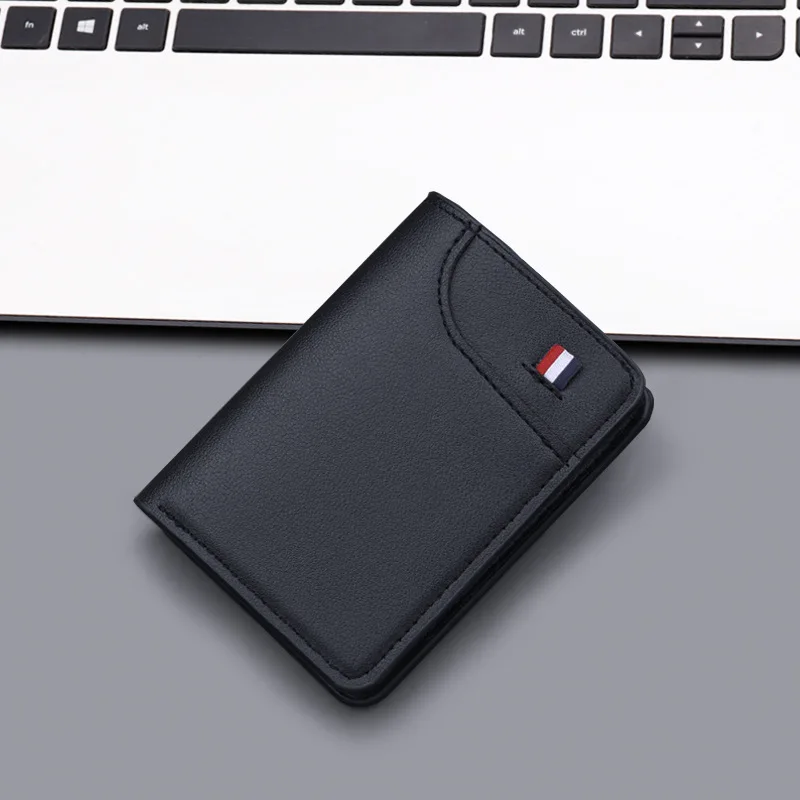 

Men's Wallet Vertical Multi-card Slot Pu Leather Mini Credit Card Men's Ultra-thin Student Wallet Card Bag 2024